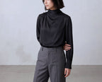 Silk Mock Neck Shirt